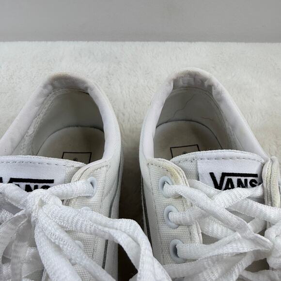 VANS Off The Wall White Leather Low Top Sneakers Mens Size 9 - Picture 7 of 9